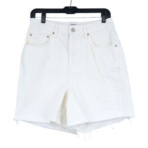 BDG Urban Outfitters‎ 90s Long Inseam White Denim Mom Shorts Size 30